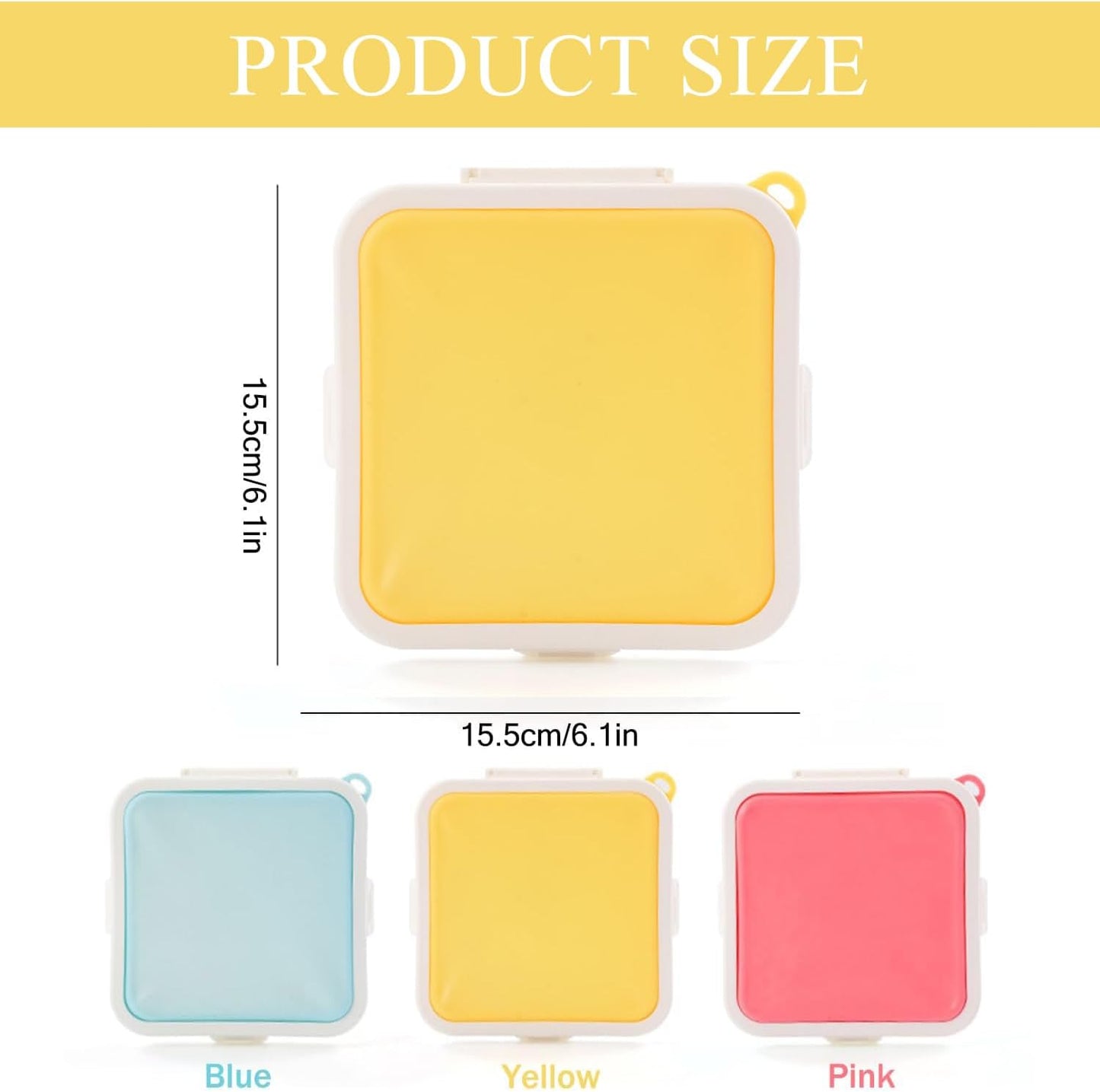 Sandwich Containers, Silicone Sandwich Storage with Snap-Off,Sandwich Box for Lunch,BPA Free,Leakproof, Reusable Plastic Sandwich Holder for Fruit,Salad,Snacks and Food Storage (yellow)
