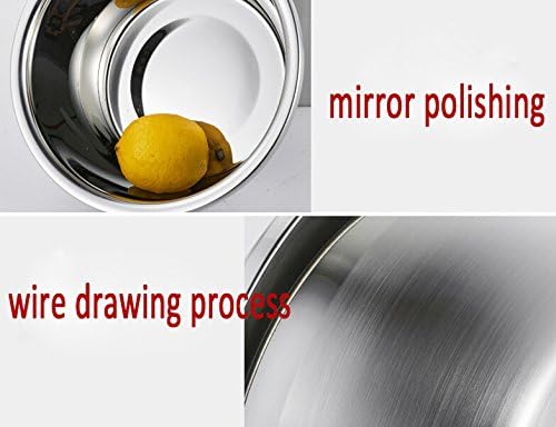 meleg otthon Stainless Steel Bowl,1.5QT Salad Bowl,Metal Bowls,Stainless Steel Basin, Deeper Edge Mirror Finish Dishwasher Safe bowl (S)…
