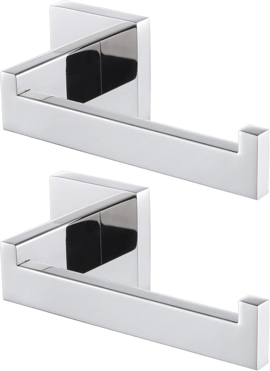KOKOSIRI Toilet Paper Holder Chrome Toilet Roll Holder for Bathroom Kitchen Washroom T-304 Polished Stainless Steel Wall Mounted, 2 Pack, B2003CH-P2