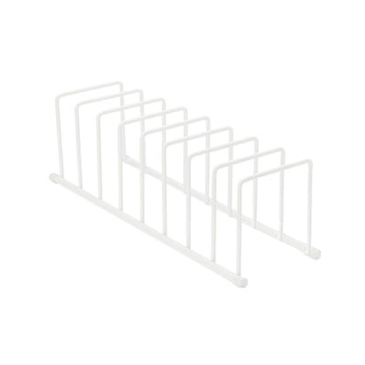 Spectrum Euro Cutting Board Holder Stand for Countertop or Inside Kitchen Cabinet Organization Matte White, 8 Slot Cutting Board Drying Rack or Cabinet Plate Bakeware Storage Organizer