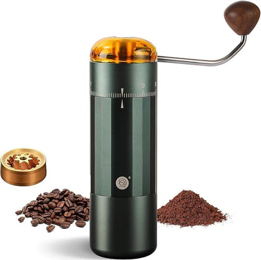 Manual Coffee Grinder, Z5 Hand Coffee Grinder with 25g Capacity External Adjustable Knob, Manual and Electric Dual Mode grinder, Espresso, Mocha, Pour-over, French Press Green