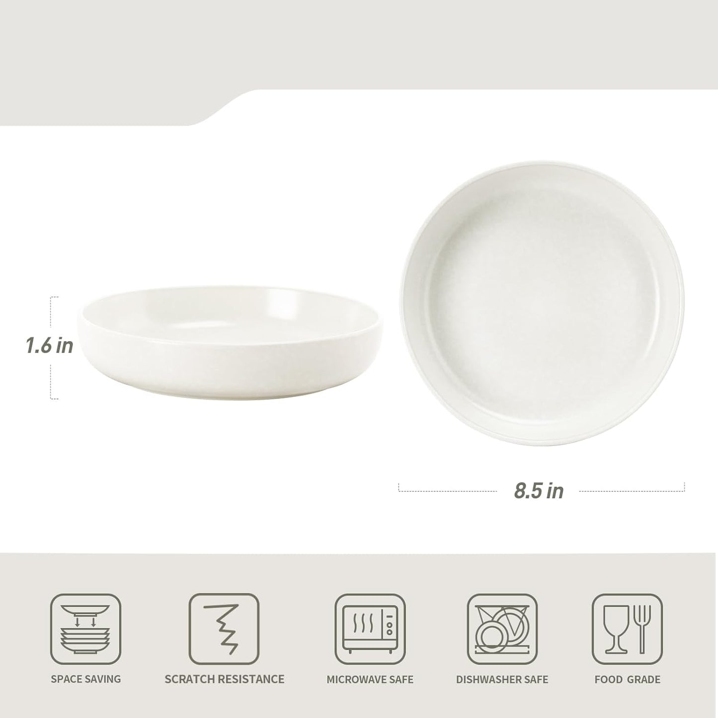 famiware Milkyway Pasta Bowls Set of 4, 8.5" Large Salad Bowls, Double Reactive Glaze, Sturdy & Stackable, Ideal for Housewarming, Festivals, Matte Multi-color