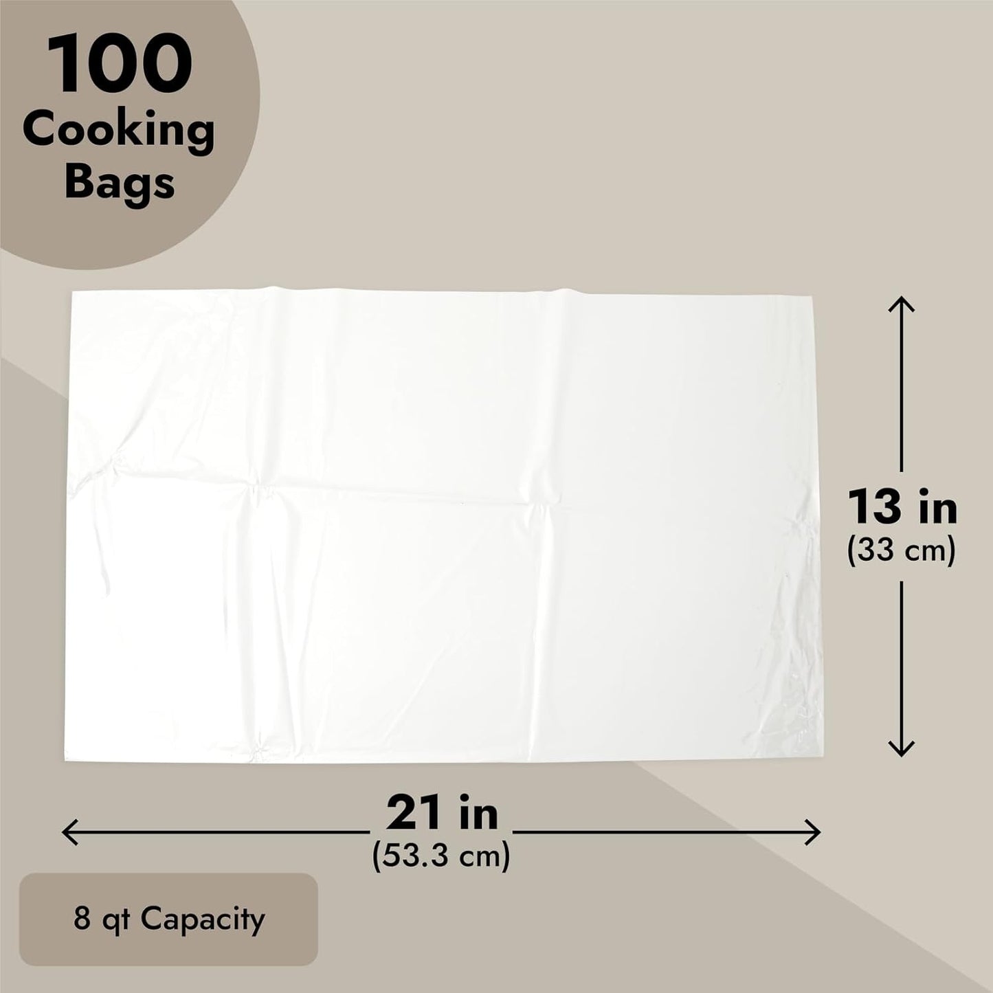 Okuna Outpost Slow Cooker Liners, Clear Plastic Cooking Bags for Oval or Round Pot, 3-8 QT, Easy Clean Up, Regular Size, Disposable (13x21 In, 100 Pack)