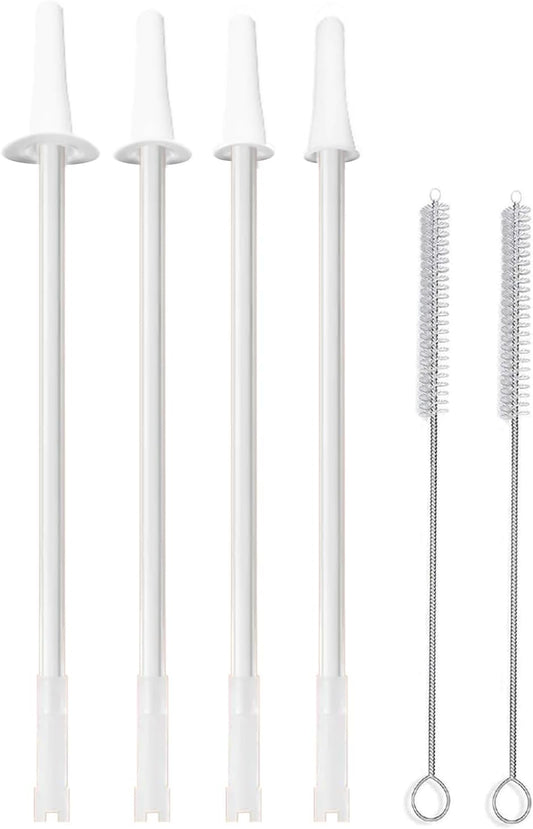 Delove Universal Long Straws for Gallon Water Bottles - Attach a straw to your sports Jug - Cut Size To Fit Any Bottles - Replacement straws -Half Gallon/32oz/64oz/128oz - Set of 4