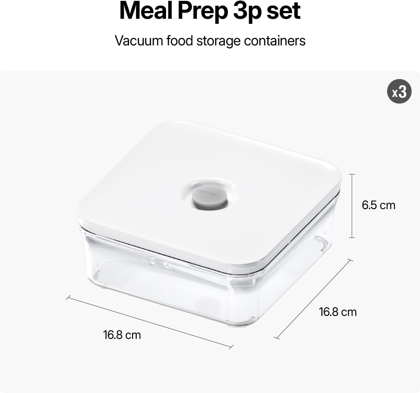 Premium Airtight Food Storage Container. Meal Prep 0.85qt 3pc/Set. 3pcs Container. Patented Double Silicone Lining, 100% Leak Proof, BPA-FREE