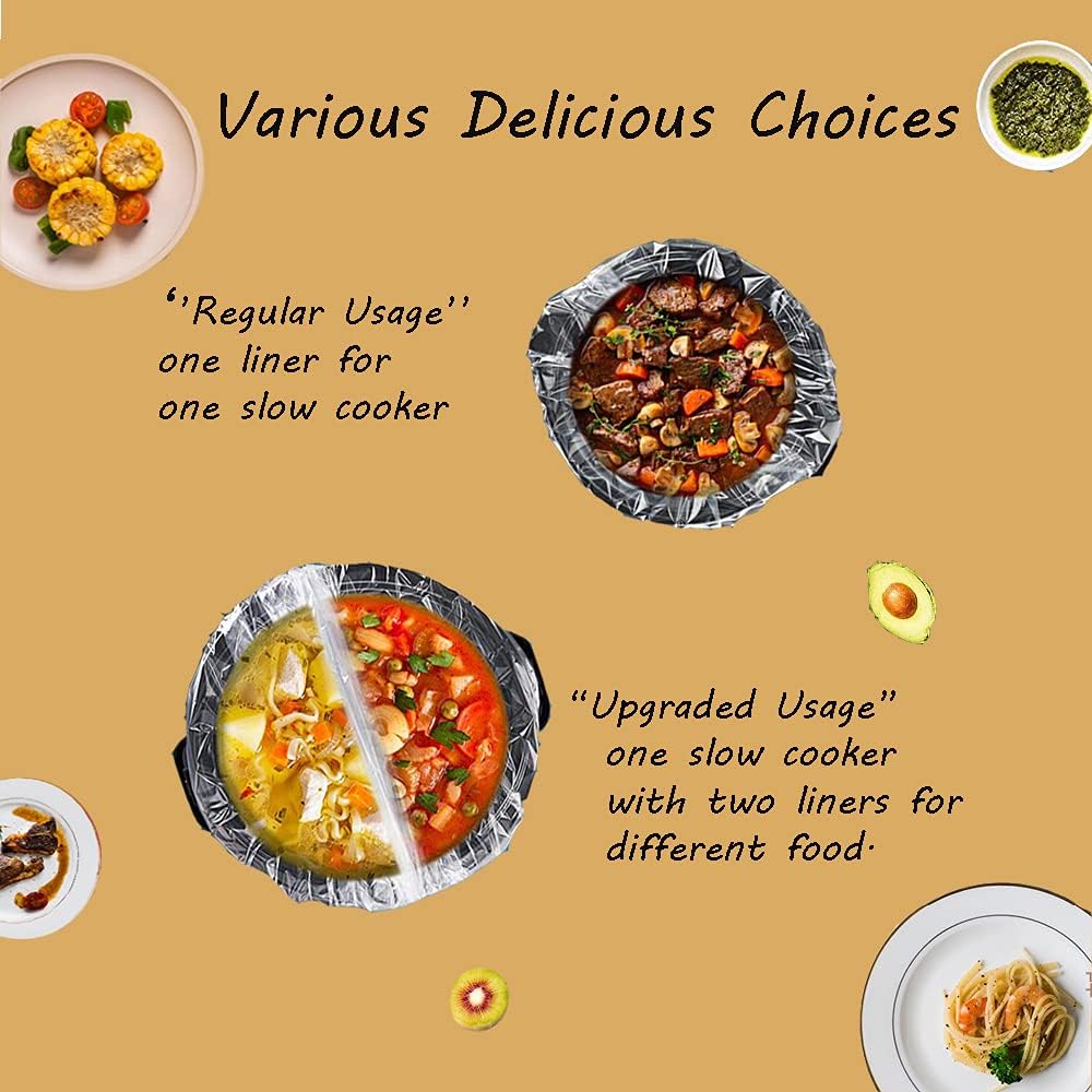 20 Counts Slow Cooker Liners and Cooking Bags, Extra Large Size Fits 6-10QT Pot, 14"x 22", BPA Free, Suitable for Oval & Round Pot -1 Pack