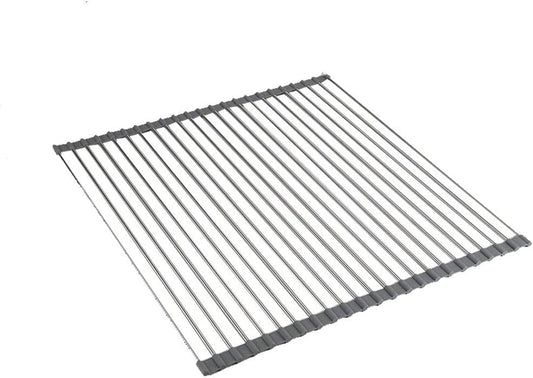 Ahyuan Roll up Dish Drying Rack Over The Sink Kitchen Roll up Sink Drying Rack Portable Dish Drainer Foldable Dish Drying Rack (Warm Gray, 20.5''X16.9'')