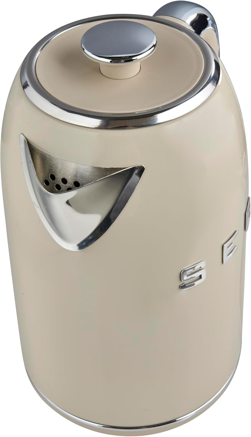Servappetit Retro Serv Electric Kettle – 1.7L Stainless Steel Water Boiler with 360° Swivel Base, Clear Water Level Indicator