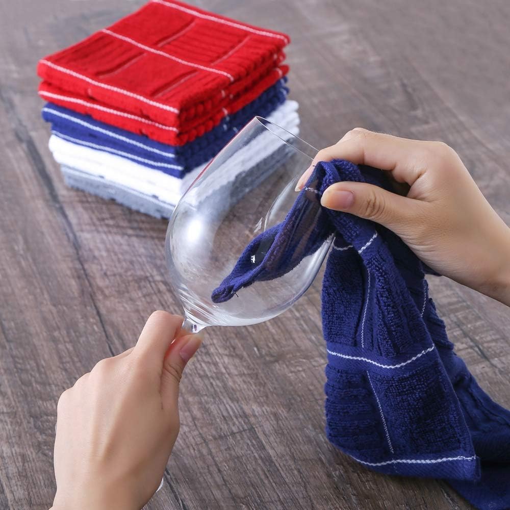 Glynniss Dish Cloths for Kitchen Washing Dishes, Super Absorbent Dish Rags, Cotton Terry Cleaning Cloths Pack of 8 (Rust, 12x12 inches)