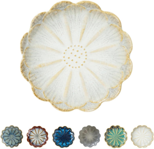 Ceramic Spoon Rest for Stove Top, Flower Cute Spoon Rest for Kitchen Counter, Cooking Spoon Holder for Kitchen Counter, Utensil Rest Spatula Rest Ladle Holder Tong Rest, 1 PC (Retro, Beige)