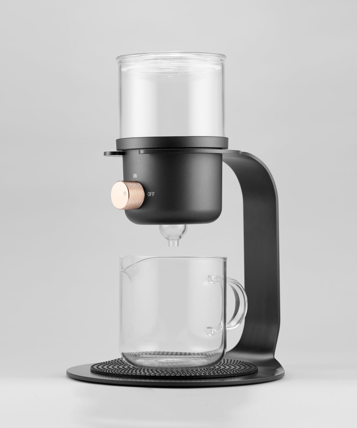 Glass Tea Pot with Infusers for Loose Tea and Drip Coffee Pour Over, Semi Automatic Tea Set with Magnetic Clear Teapot, Black