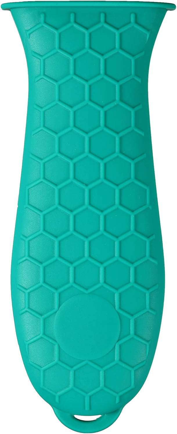 8 Pieces Silicone Hot Tool Holder Heat Resistant Potholder Cookware Handle Non Slip Rubber Pot Holders Handles Grip Covers for Cast Iron Skillet Silicone Cooking Kitchen Suits (Blue)