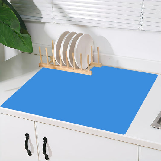 2MM Super Thick Large Silicone Mat, 23.6"x23.6"(60cmx60cm) Silicone Mats for Kitchen Counter, Non-slip Heat Resistant Mat, Waterproof Countertop Protector Mats (Bright Blue)