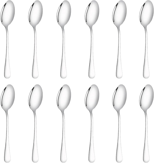 12 Pcs Dinner Spoons Set 7.32" Premium Food Grade Stainless Steel Spoons Mirror Finish & Dishwasher Safe,Use for Home,Restaurant
