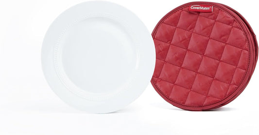 Covermates Keepsakes - Quilted Divider Set - Set of 4 - Scratch & Breakage Protection - Stain Resistant - Machine Washable - China Storage, Red