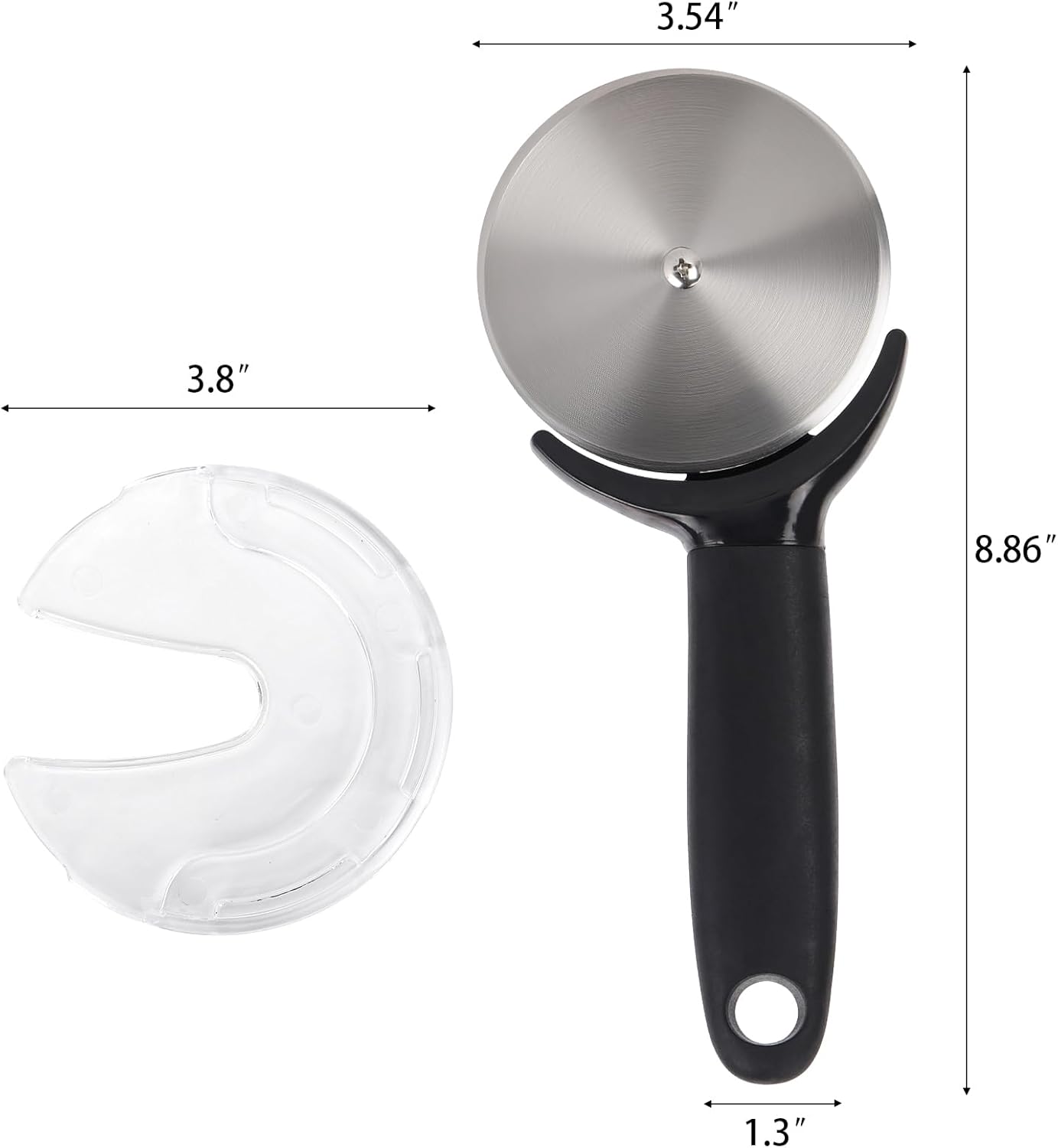 Pizza Cutter Wheel, Stainless Steel Pizza Cutter With Wheel Slicer, Pizza Slicer With Lid for Kitchen, Slip Resistant Handle