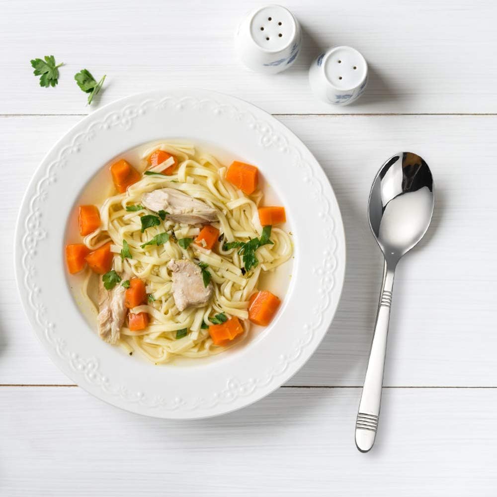 Begale 12 Pieces Stainless Steel Dinner Spoons, Cutlery Spoon