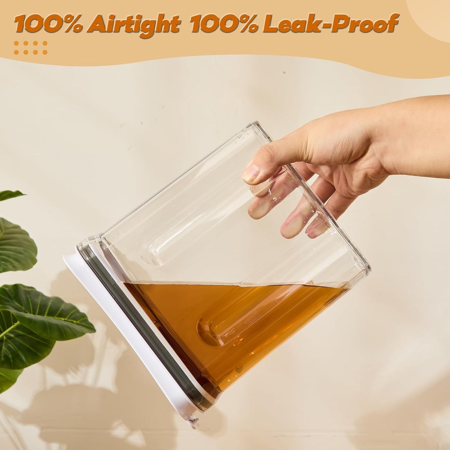 FreshKeeper Food Dispenser Set, Airtight Food Storage Container with Lid 1.5L,2PCS BPA-FREE Plastic Pantry Organization Canisters for Nuts Quinoa Coffee and More Dry Food in Kitchen