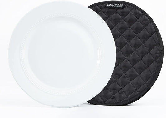 Covermates Keepsakes - Quilted Divider Set - Set of 4 - Scratch & Breakage Protection - Stain Resistant - Machine Washable - China Storage, Black