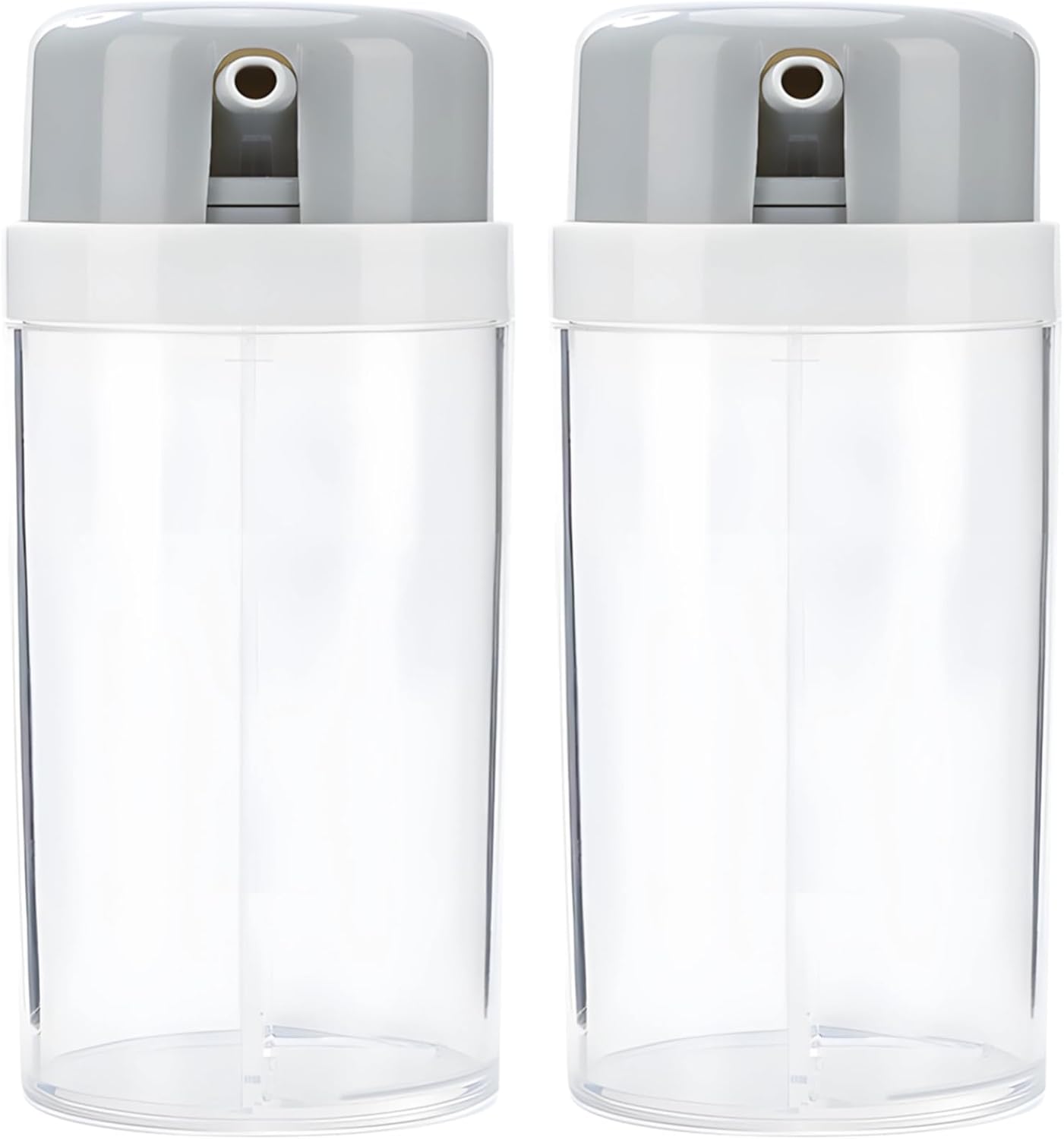 2 Pcs 2-in-1 Plastic Spice Containers, Leak-Proof Seasoning Dispensers for Oil, Soy Sauce, Vinegar, with Adjustable Pour Spouts, Transparent, Space-Saving Design, 180 ml Capacity