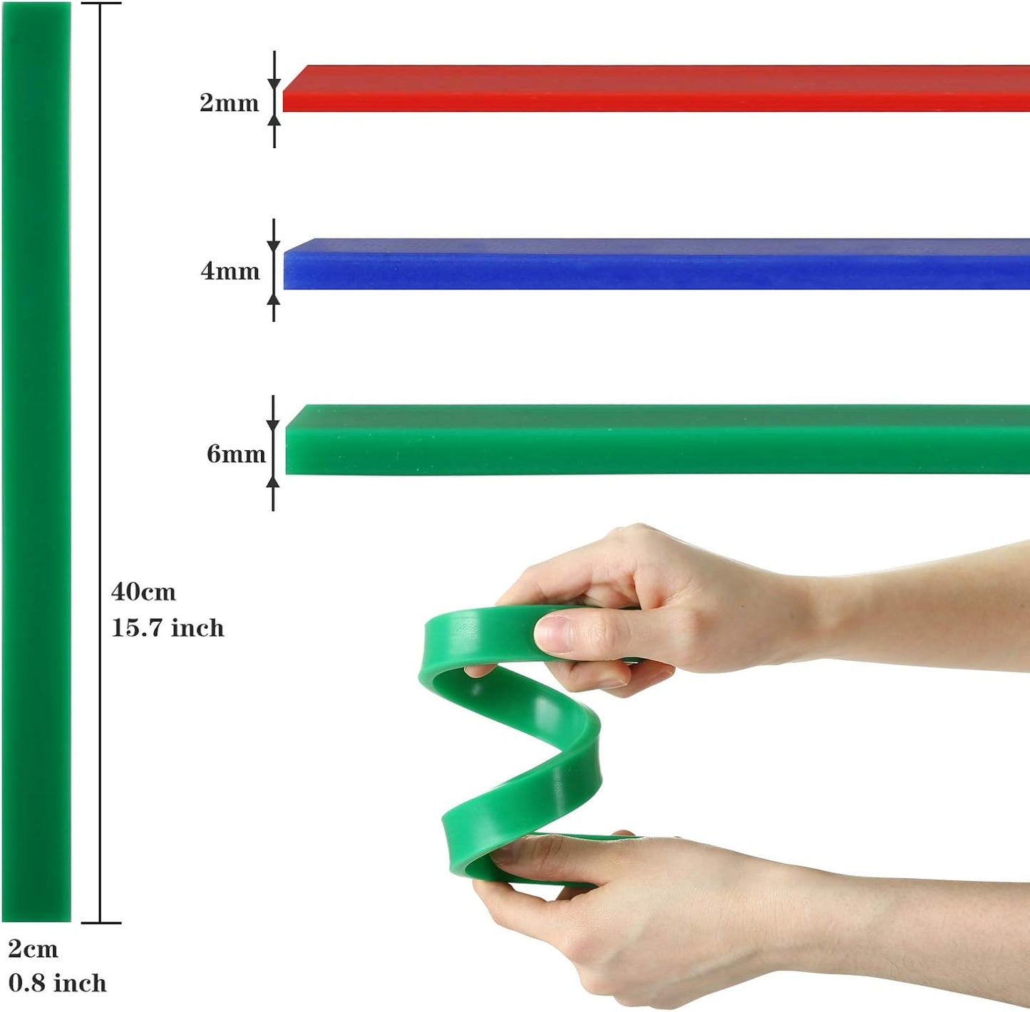 GWHOLE 6Pcs Rolling Pin Guides, Non-Stick Silicone Rolling Pin Ruler Dough Thickness Guides For Dough Cookies Noodles Pizza Baking Strips for Home Kitchen Restaurant