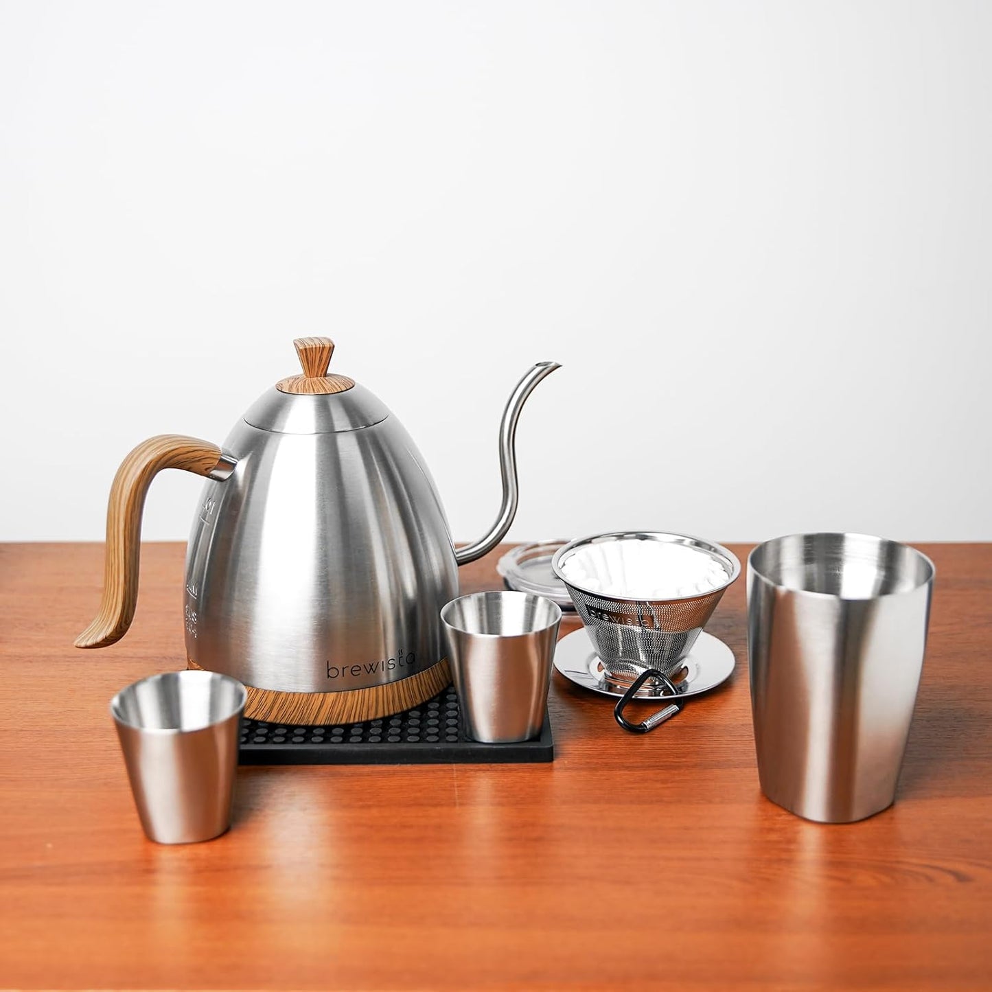 Brewista Artisan Electric Gooseneck Kettle, Water Boiler with LCD Panel, Precise Temperature Control, Fast Boiling and Keep Warm Settings for Pour-Over Coffee & Tea, Café, 1 Liter (Stainless Steel)