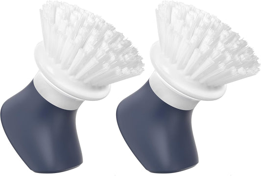 Dish Scrub Brush,Self-Standing Palm Brush with Ergonomic Grip for Cleaning Dishes,Non-Stick Pans and Sinks,Navy Blue,2 Pack