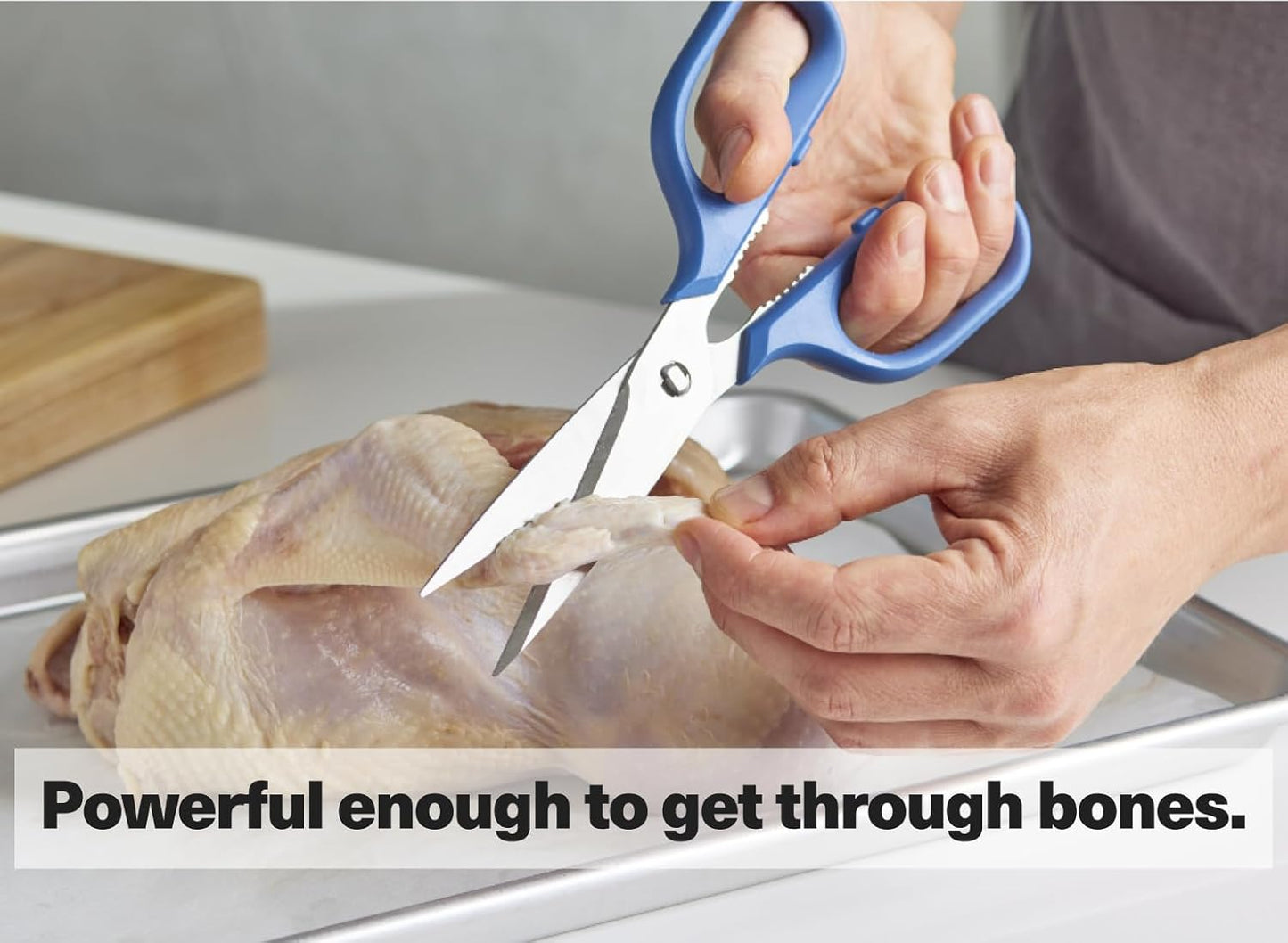 Misen Heavy Duty Kitchen Shears - Comfortable Ambidextrous Scissors for Meat, Poultry, Herbs & More - Easy to Clean - German Stainless Steel - Small | Black