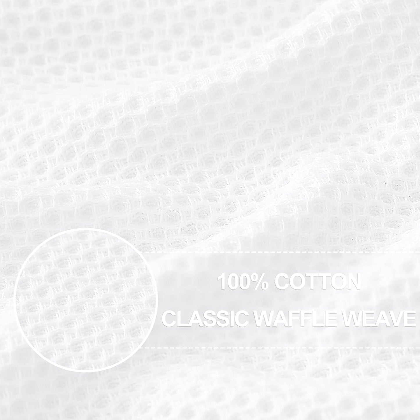 Homaxy 100% Cotton Oversized Waffle Weave Kitchen Dish Towels, Ultra Soft Absorbent Quick Drying Cleaning Towel, 20 x 28 Inches, 4-Pack, White