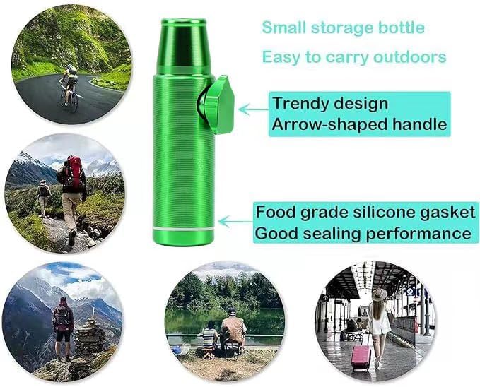 3 Pack Mini Pepper Shaker,Premium Metal Spice Dispenser and Sweetener Portable Travel Storage (Anodized Aluminum)