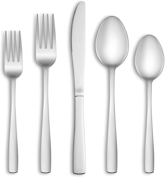30 Piece Silverware Set Service for 6,Premium Stainless Steel Flatware Set,Mirror Polished Cutlery Utensil Set,Durable Home Kitchen Eating Tableware Set,Include Fork Knife Spoon Set,Dishwasher Safe