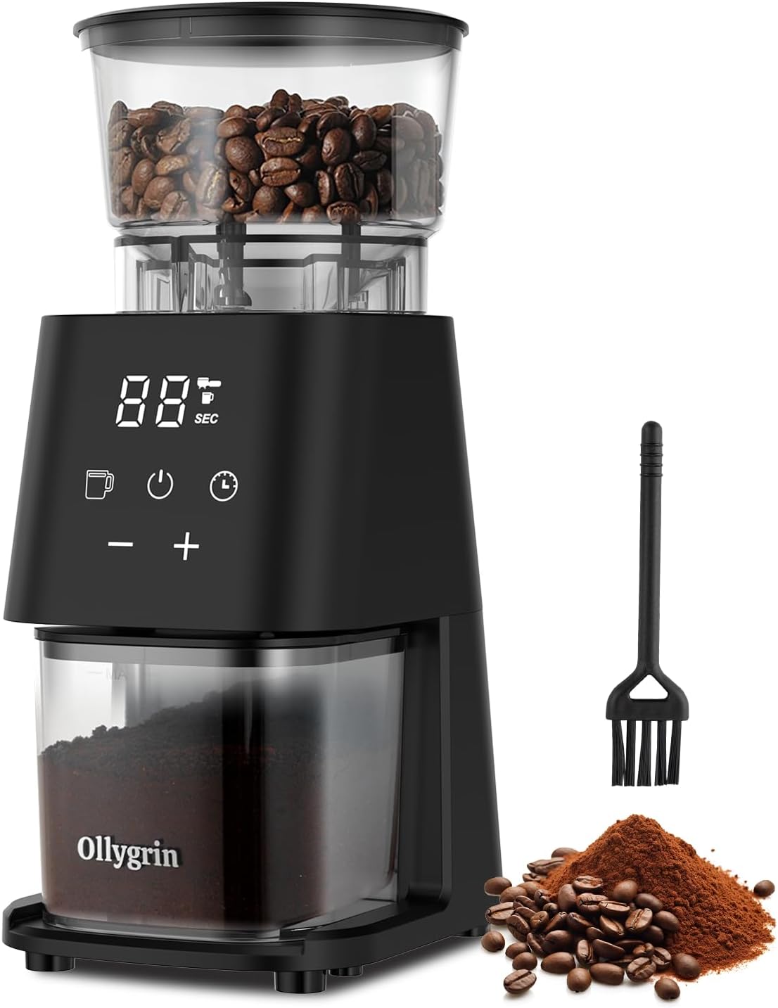 Conical Burr Coffee Grinder with Touch Panel, Adjustable Coffee Bean Grinder with 30 Grinding Settings,2-12 Cups for Espresso,French Press & Drip Coffee