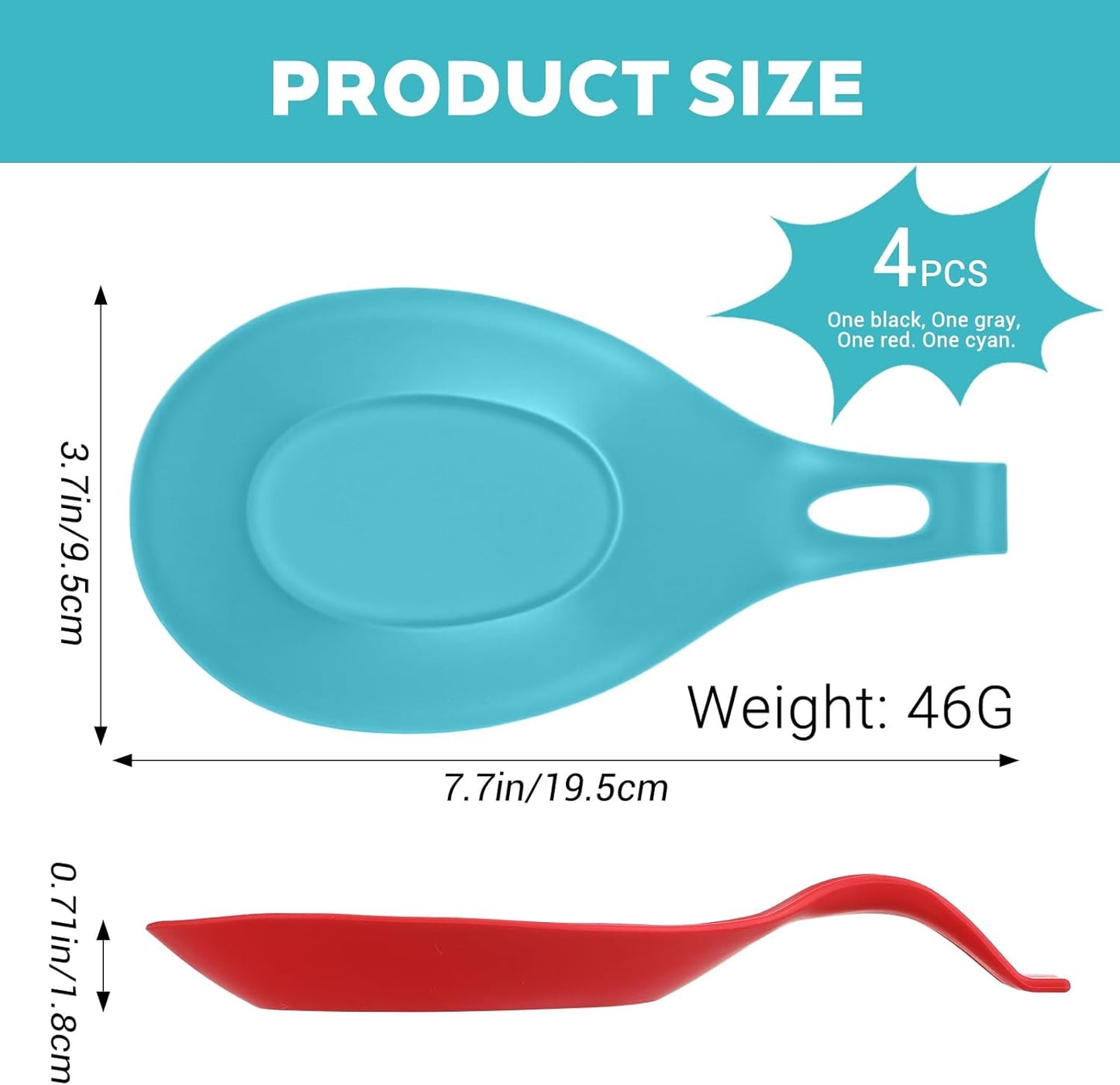 Ouligay Silicone Spoon Rest 4 Pack Spoon Holder for Stove Heat Resistant Ceramic Spoon Rest for Stove Top Spatula Rest for Spoons, Spatulas, Ladles or Tongs Colorful Kitchen Gadgets