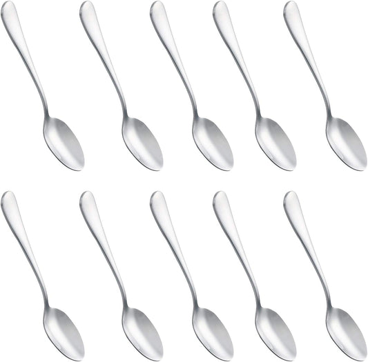 Demitasse Espresso Spoons,10pcs Mini Coffee Spoon 4.7 Inch Stainless Steel Spoons Small Spoons for Dessert, Tea (silver)