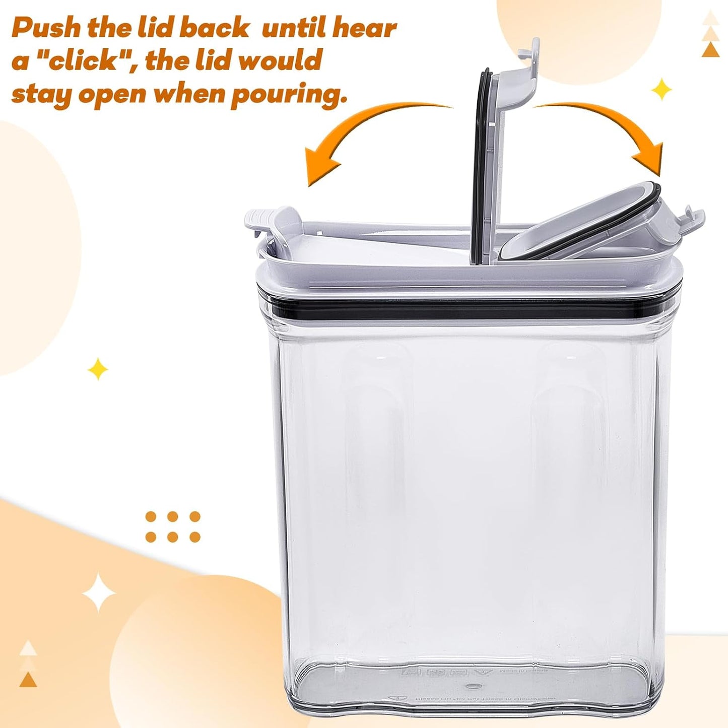 FreshKeeper Cereal Containers Storage Set, Airtight Food Storage Container with Lid 3.5L,2PCS BPA-FREE Plastic Pantry Organization Canisters for Rice Cereal Flour Sugar Dry Food in Kitchen…