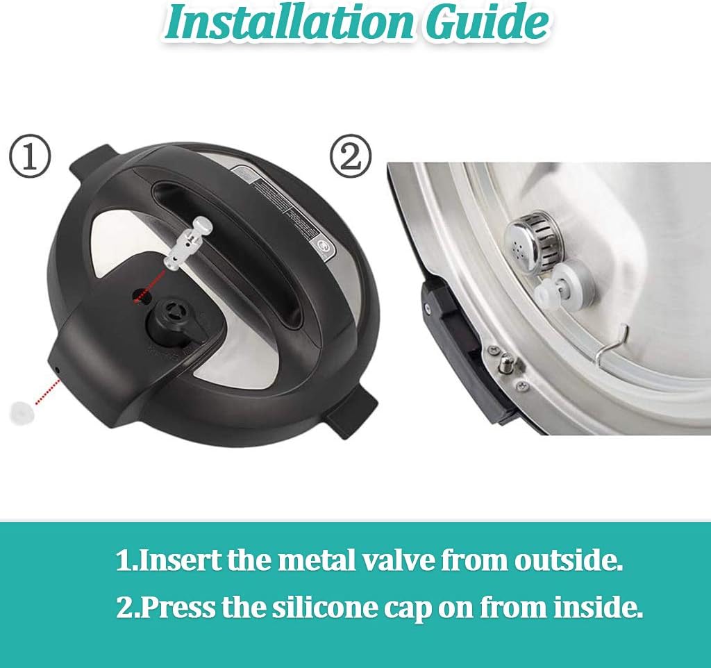 2 Pack Float Valve for Instant Pot with 8 Silicone Caps for Instant Pot Duo 3, 5, 6 QT, Duo Plus 3, 6 QT, Ultra 3, 6, 8 QT Replacement Float Valve by ZYLONE