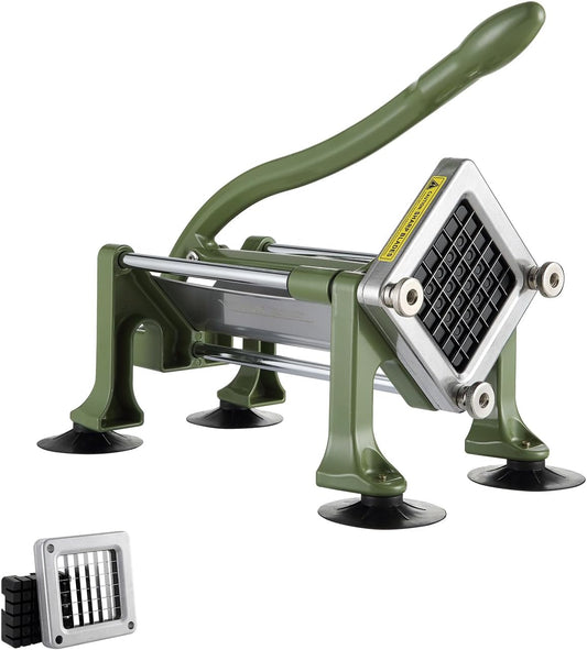 VEVOR French Fry Cutter, Potato Slicer with 1/2-Inch Stainless Steel Blade, Manual Potato Cutter Chopper with Suction Cups, Great for Potato, French Fries, Cucumber, Vegetables, Carrot