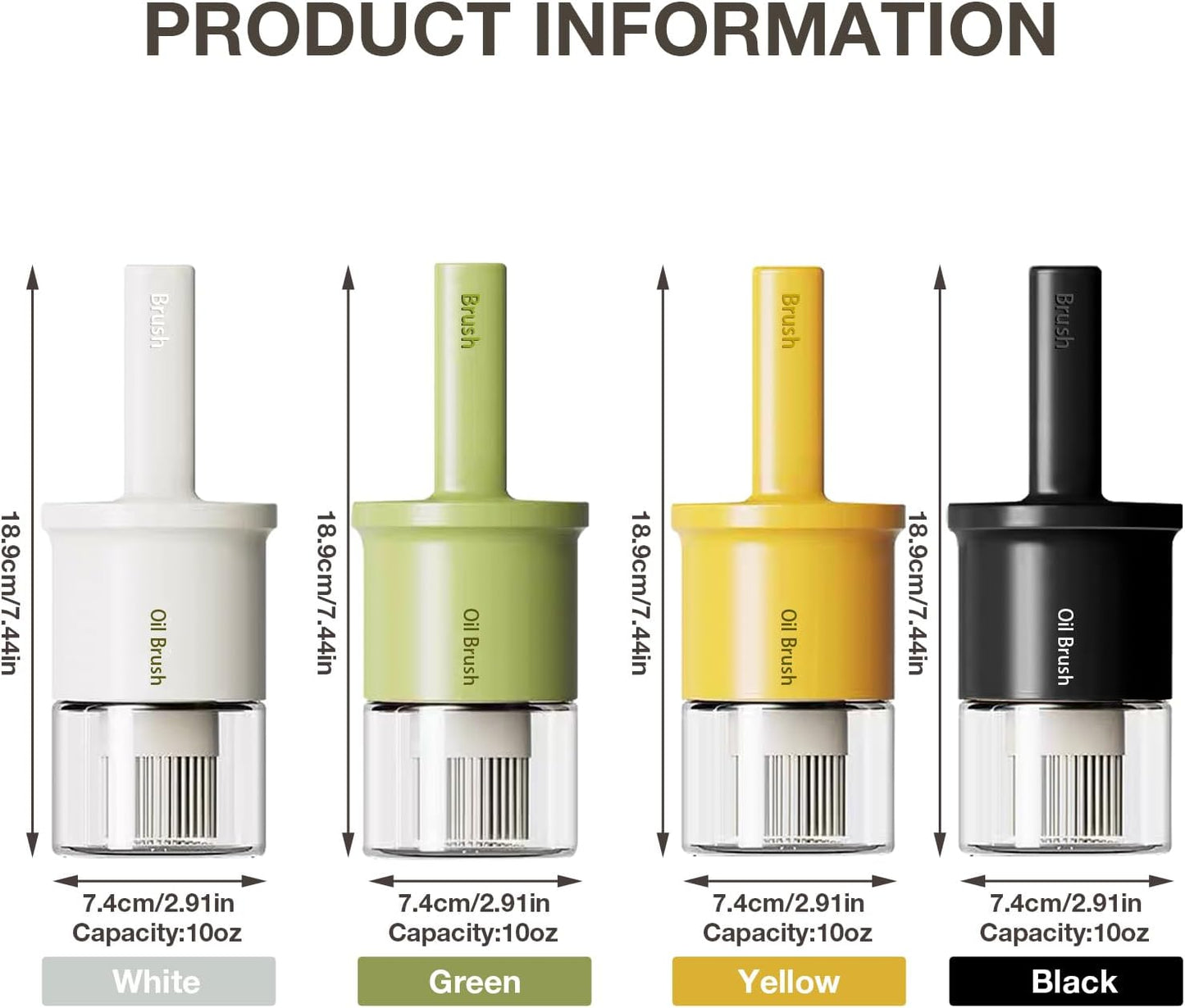 YARRAMATE 300ml /10oz Oil Dispenser with Brush - Glass Oil Bottle for Kitchen with Silicone Heat Resistant Basting Brush - Cooking Brush for Vinegar Sauce BBQ Grill Frying -Orange