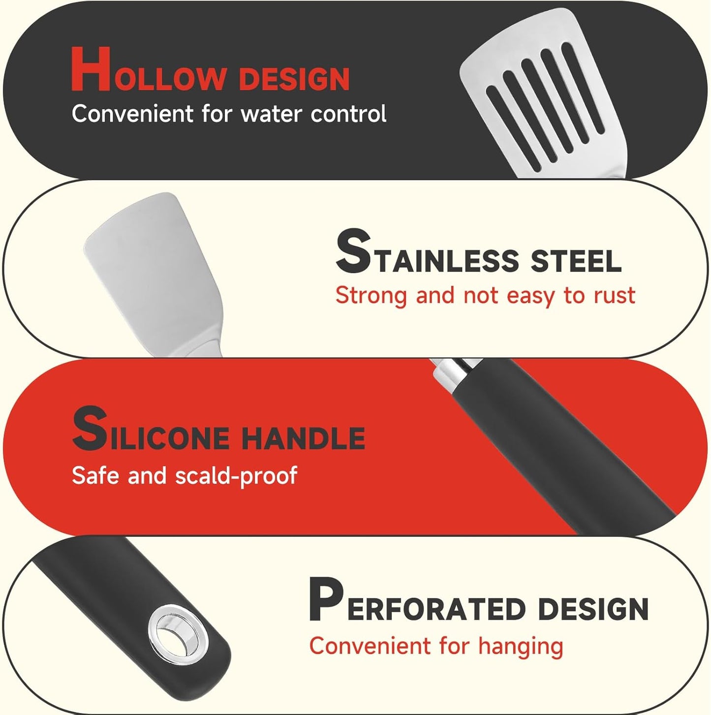 2 Pcs Stainless Steel Spatulas Set,14.2 Silver Slotted Turner, Solid Turner, Kitchen Cooking Utensils Set, High Heat Resistant, Grilling Frying Serving Food, Easy to Clean