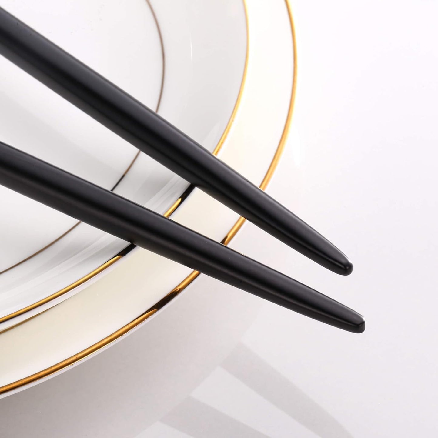 Black Gold Salad Serving Utensils, Stainless Steel Spoons, 2Pcs Long Handle Servers 11.42 Inch, Matte Finish, Dishwasher Safe