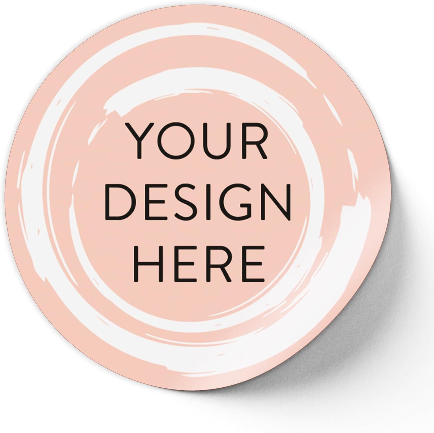 100 Custom Vinyl Stickers - Upload Your own Image, Text, Design, Logo - Personalized Logo Labels for Handmade, Packaging, Bottle, Jars, Candle, Brand Stickers (Peach, 1x1)