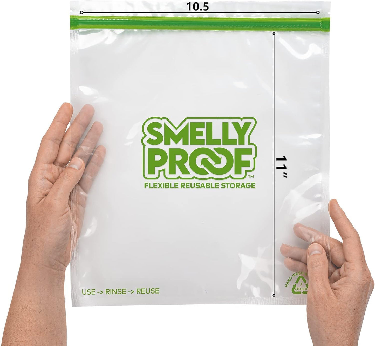 50pk Smelly Proof Reusable Food Storage Bags - Made in USA, Dishwasher-Safe, BPA FREE, NO PEVA, XL Clear FLAT 10.5" x 12"