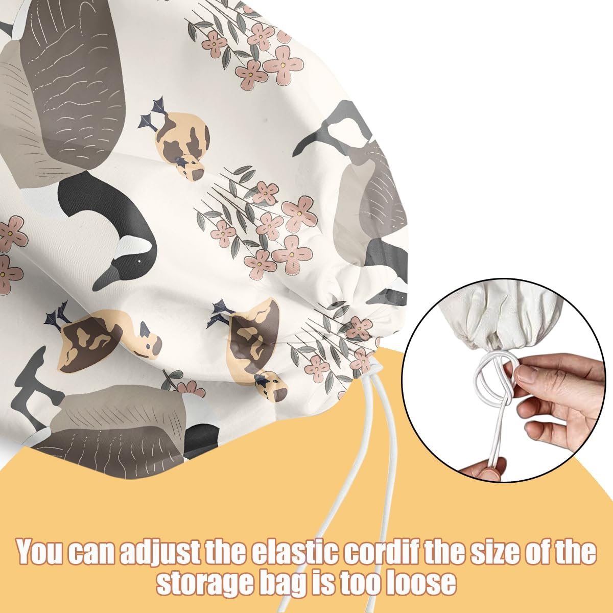 Duck Plastic Bag Holder, Wall Mount Grocery Bag Holder, Plastic Storage bag, Pull Rope Free Adjustment, Plastic Bag Holders for Grocery Bags, Plastic Bag Dispenser for Home Kitchen