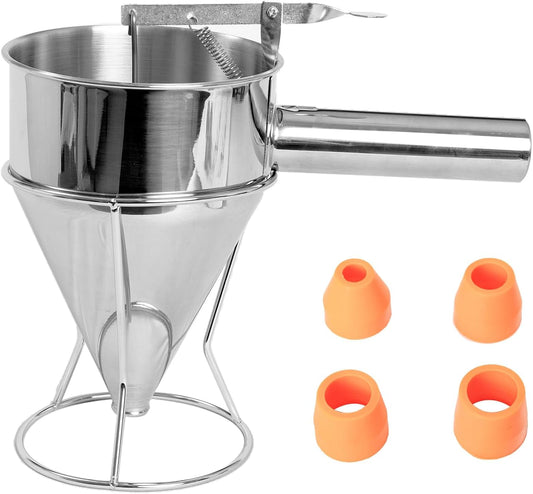 Pancake Batter Dispenser with Squeeze Handle 1200ml Stainless Steel Batter Dispenserfit for Pancakes, Waffles, Takoyaki, and Cupcakes