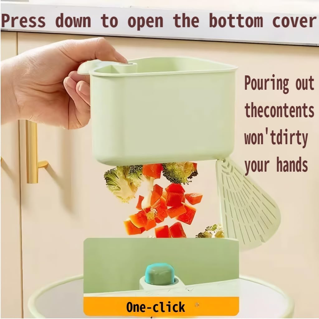 Corner Sink Strainer Basket with Suction Cups, Automatic Dumping Collapsible Food Drainer, Kitchen Sink Food Waste Catcher with Strong Hold Base (Lemon Yellow)