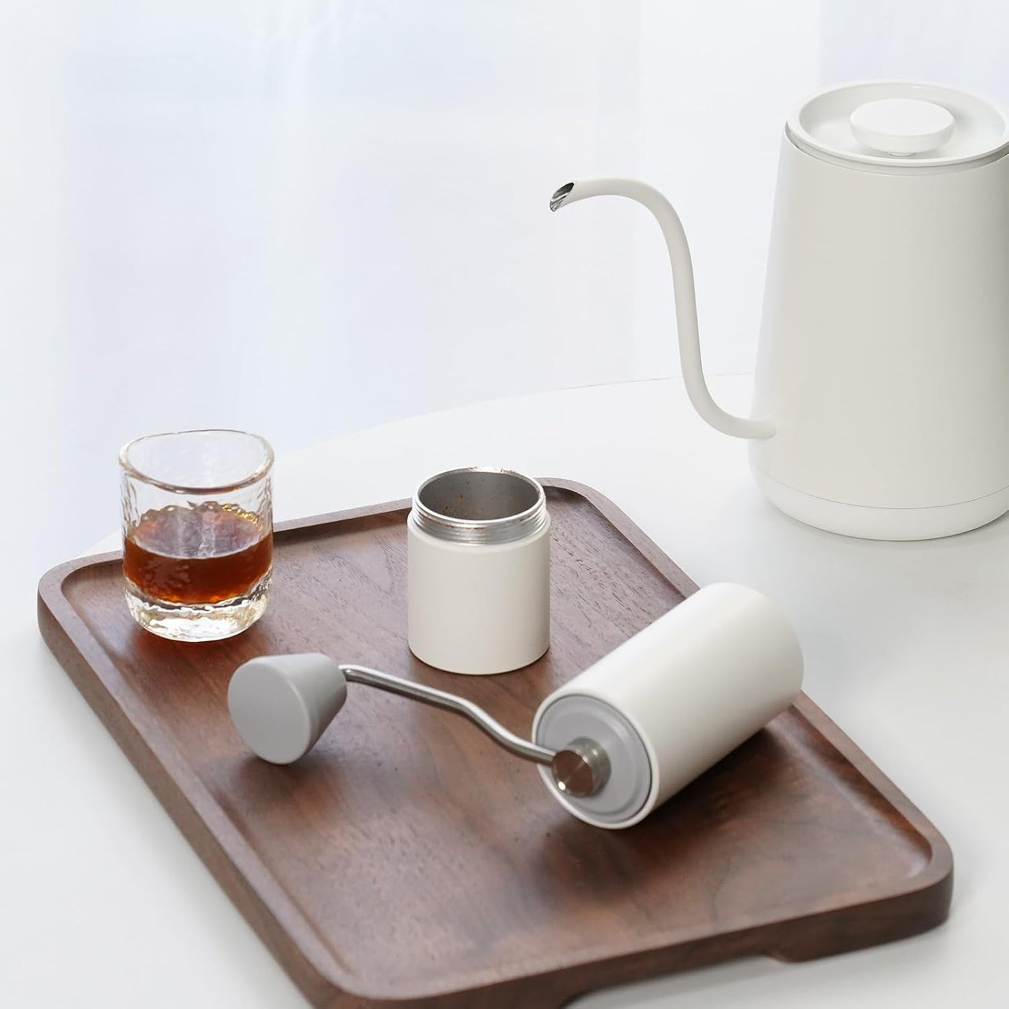 TIMEMORE Manual Coffee Grinder with Stainless Steel Conical Burr Coffee Grinder Chestnut C2 Internal Adjustable Setting Capacity 20g Pour Over Coffee for Travel, Camping, Home White