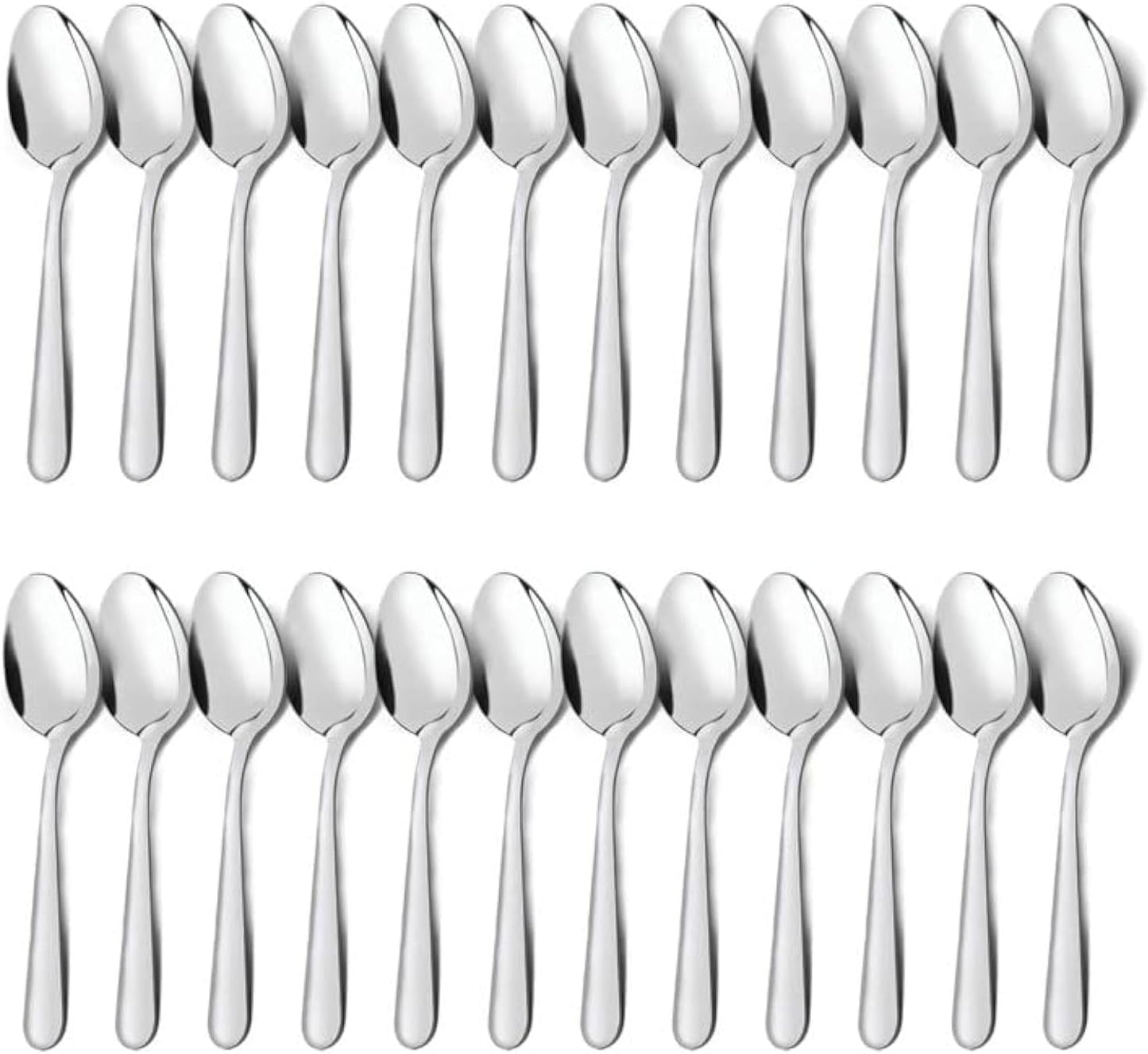 24-Piece Dinner Spoons Set (6.7 inch), Unokit Stainless Steel Spoons silverware, Dessert Spoon, Tablespoon, Silverware Spoons Only for Home, Kitchen or Restaurant - Mirror Polished, Dishwasher Safe