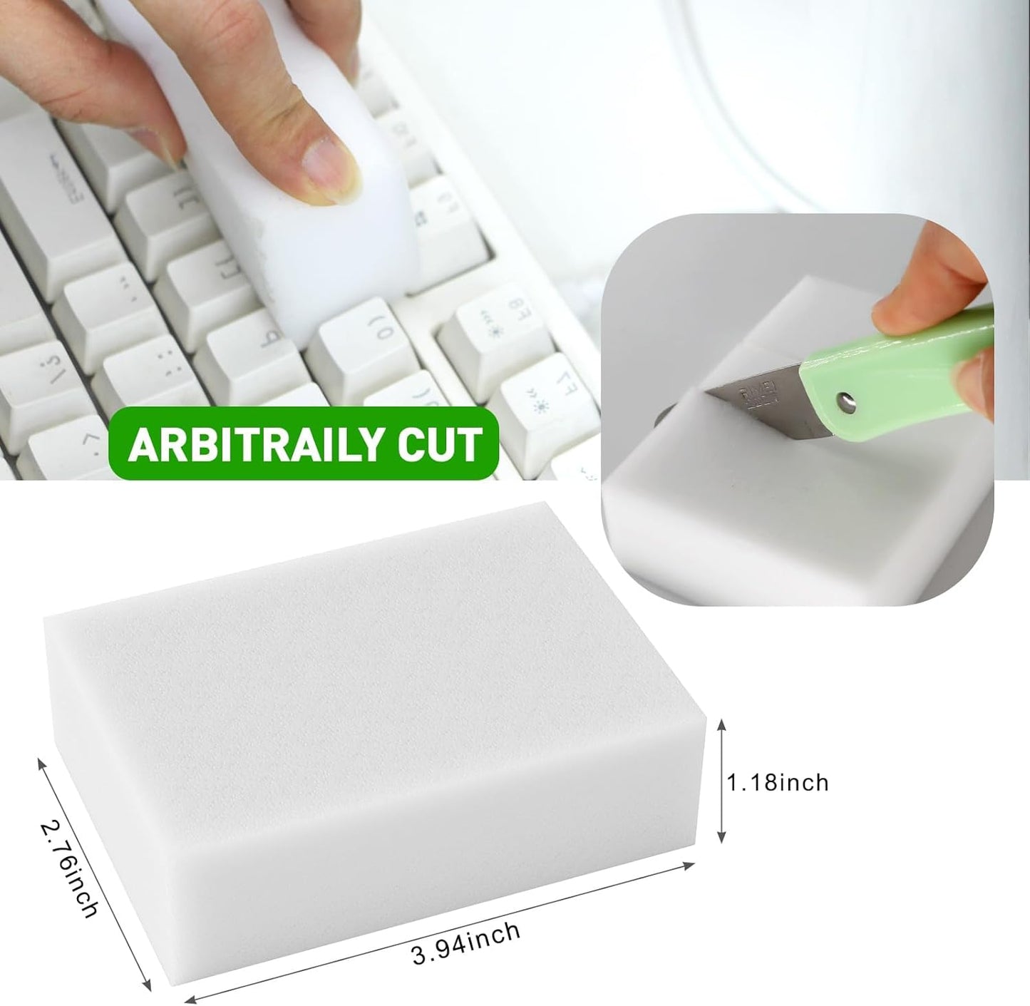 52 Pack Melamine Sponge Thick Melamine Foam in Bulk 2X Thicken Multi-Functional Sponge Eraser for Kitchen Bathroom Sink Tile Office 3.94x 2.76x 1.18in