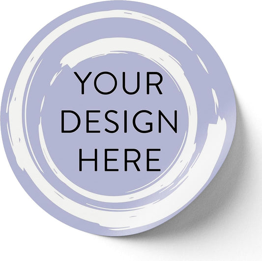 100 Custom Vinyl Stickers - Upload Your own Image, Text, Design, Logo - Personalized Logo Labels for Handmade, Packaging, Bottle, Jars, Candle, Brand Stickers (Lavender Swirls, 5x5)