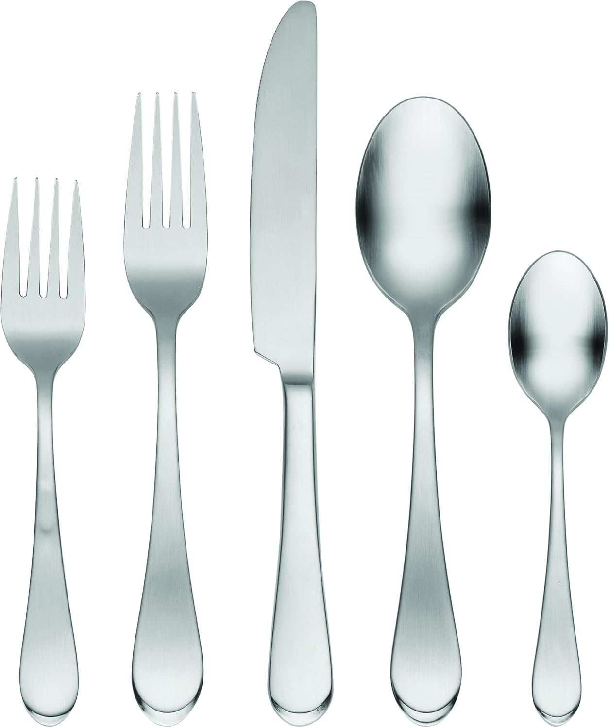Oneida H326045Al20 Satin Icarus 45 Piece Everyday Flatware Set, Service For 8